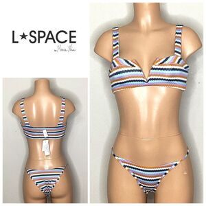 New. L*SPACE stripe teeny bikini. XS. Retails $184